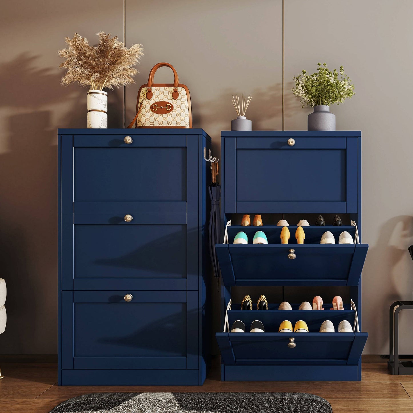 Shaker Shoe Cabinet For Hallway | Modern Shoe Storage Unit