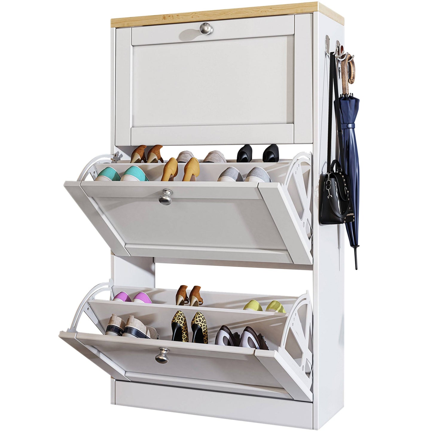 Shaker Shoe Cabinet For Hallway | Modern Shoe Storage Unit