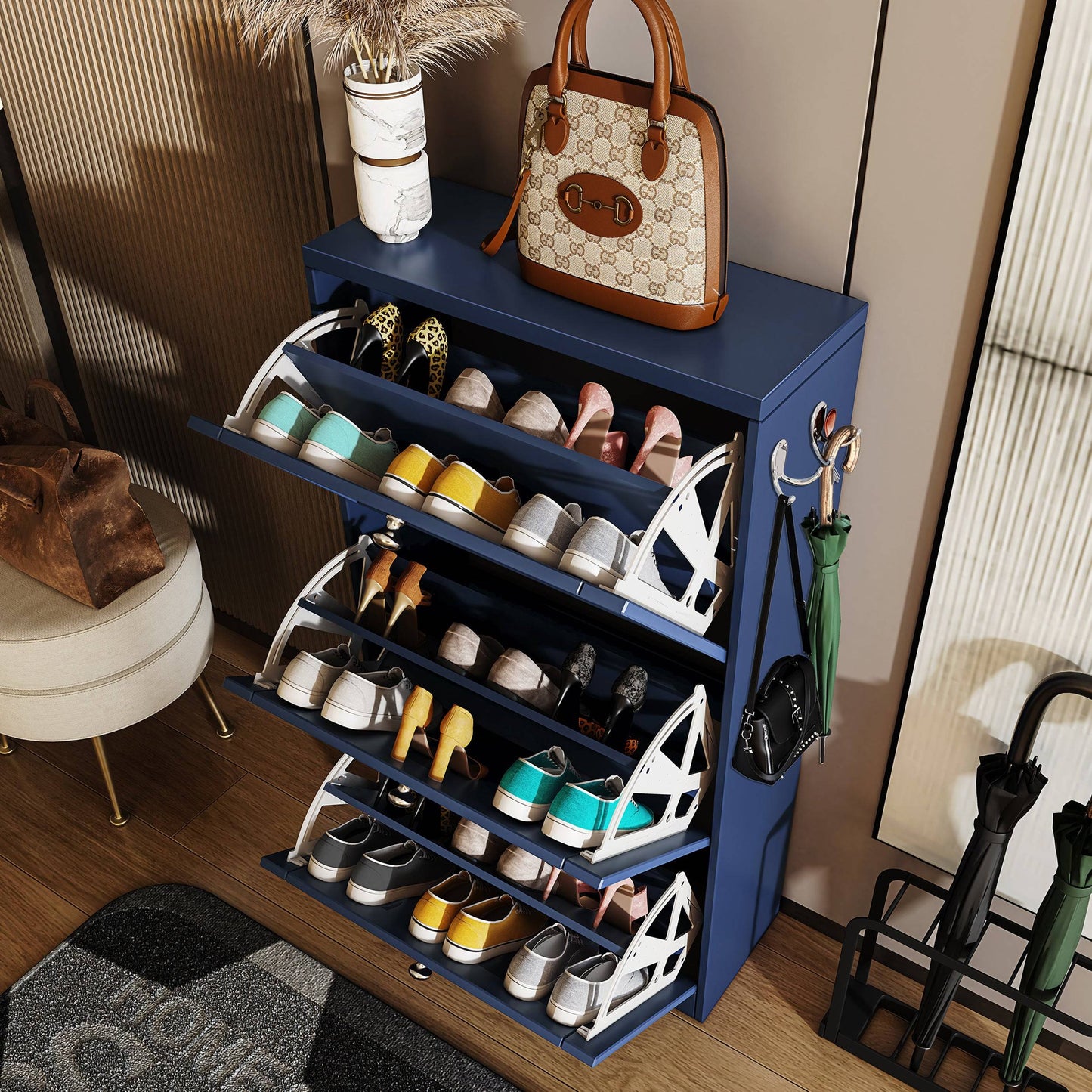 Shaker Shoe Cabinet For Hallway | Modern Shoe Storage Unit