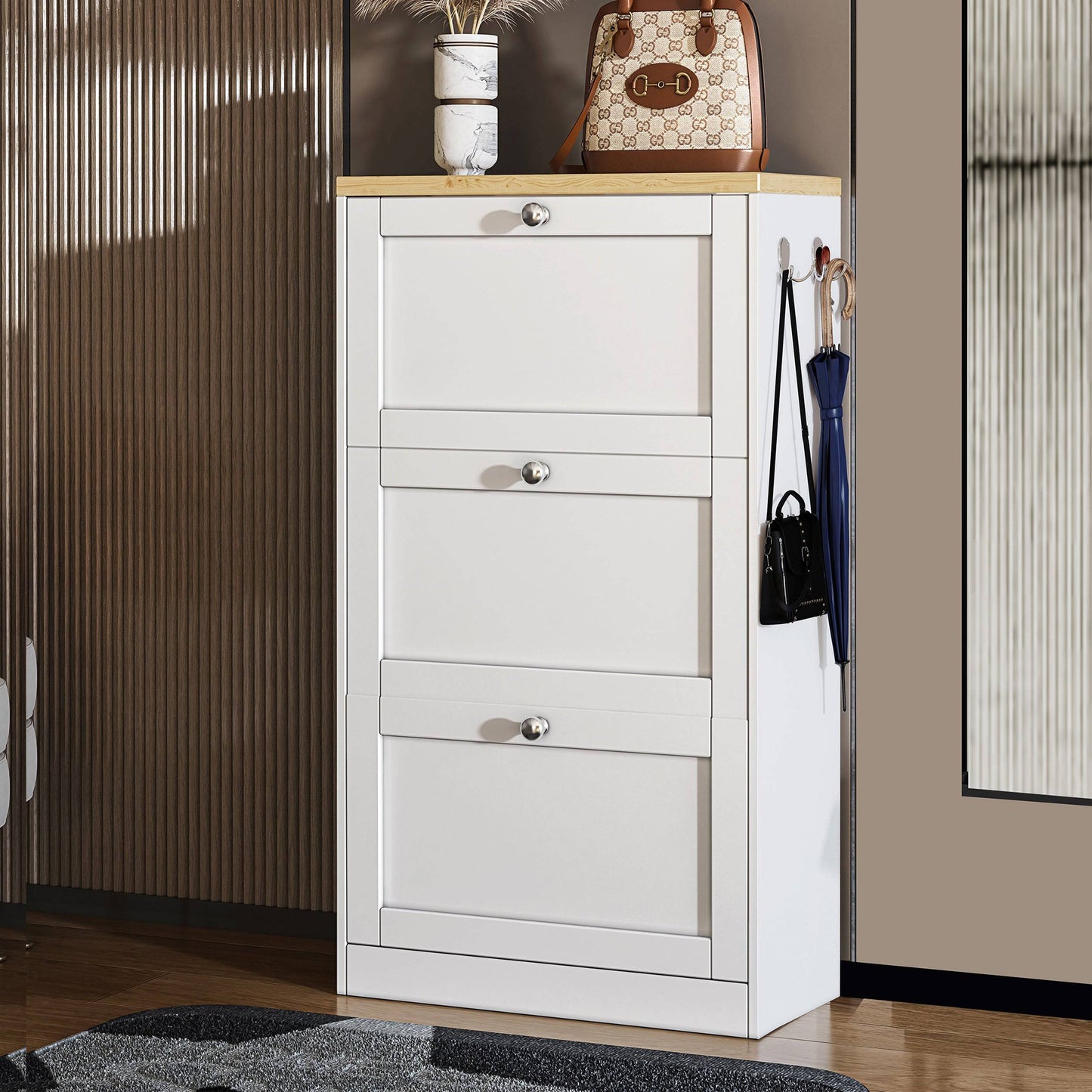 Shaker Shoe Cabinet For Hallway | Modern Shoe Storage Unit