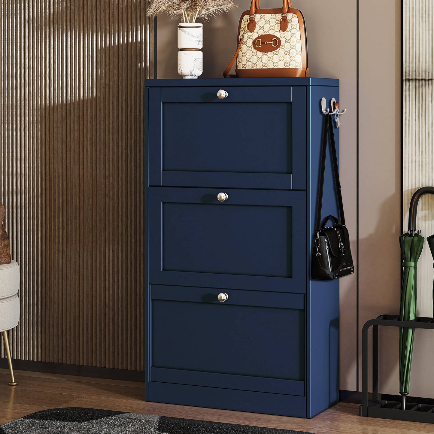 Shaker Shoe Cabinet For Hallway | Modern Shoe Storage Unit
