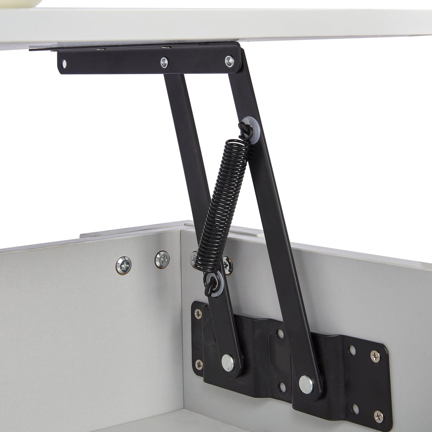 High Gloss Lift Top Coffee Table With Hidden Storage Shelf