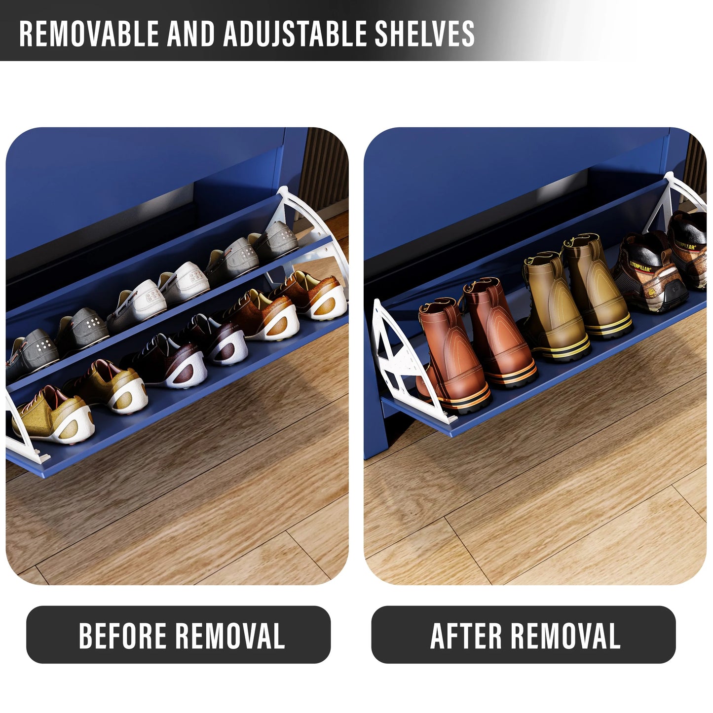 Shoe Cabinet With Drawer | 2 Door Slim Shoe Storage Unit