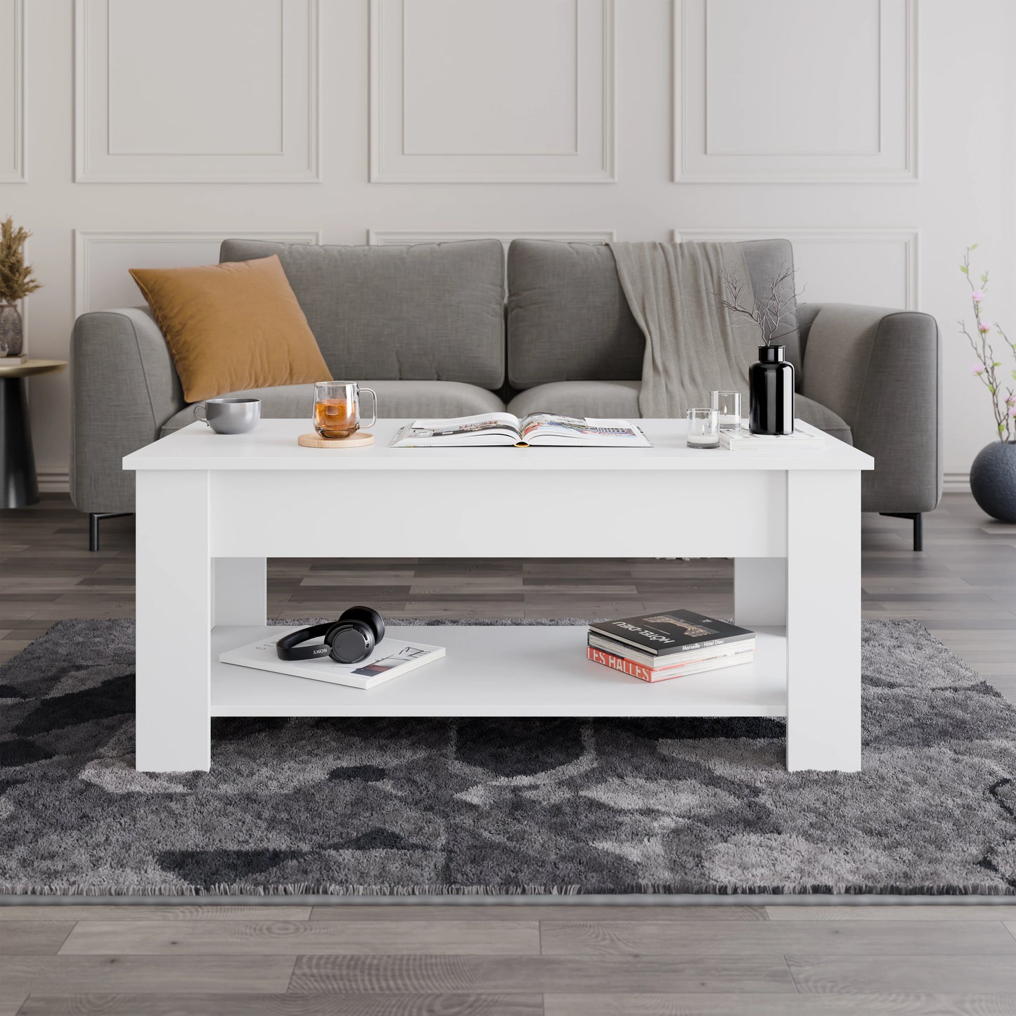 Lift Top Storage Coffee Table | Lift Up Modern Tea Table 120cm Wide