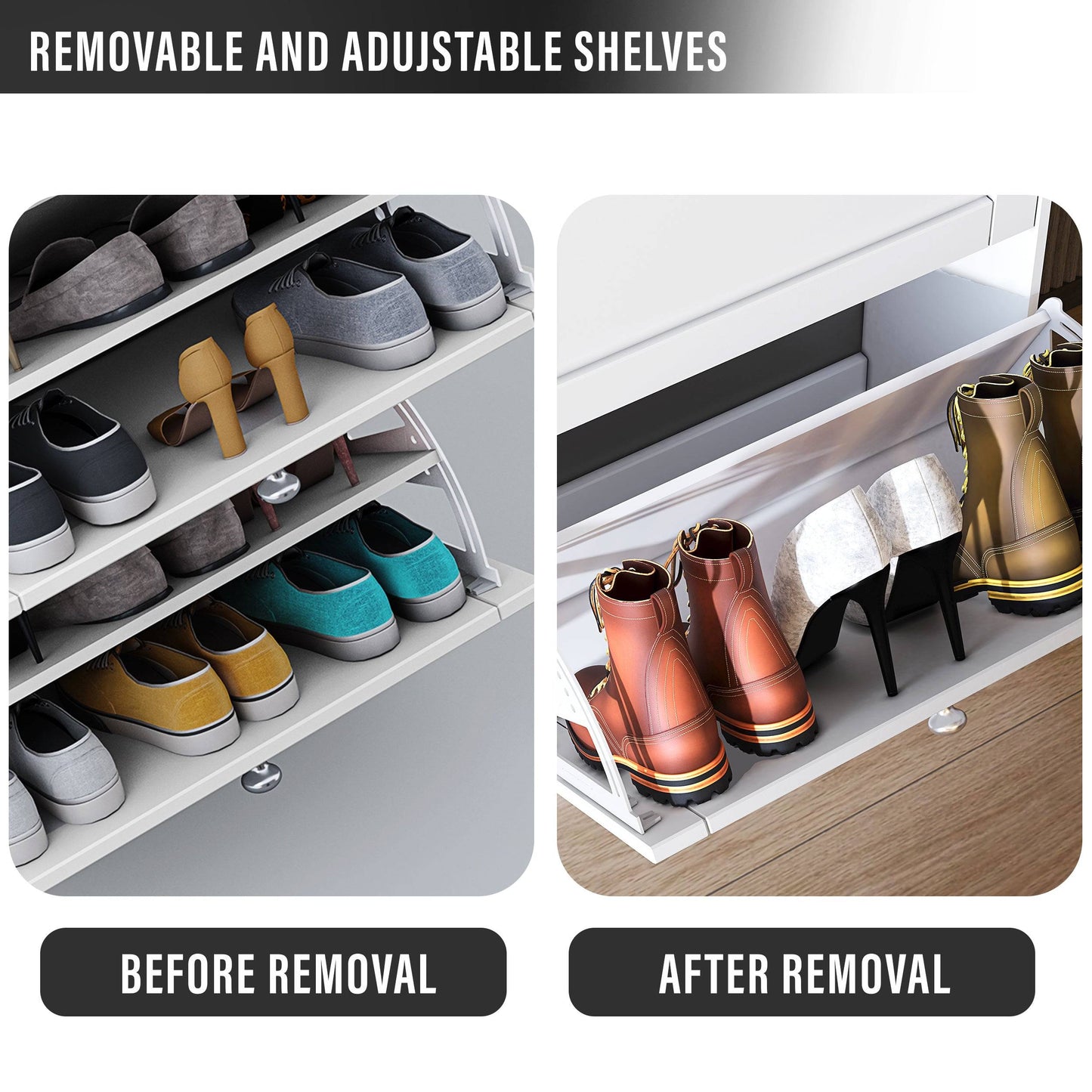 Shaker Shoe Cabinet For Hallway | Modern Shoe Storage Unit