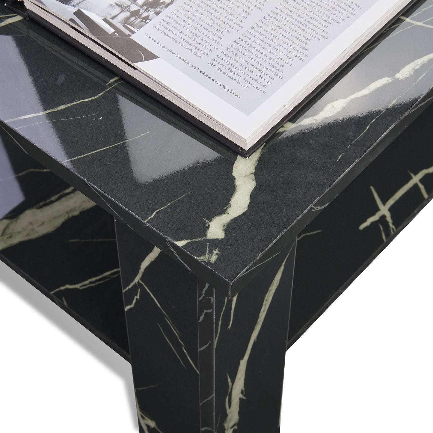 High Gloss Lift Top Coffee Table With Hidden Storage Shelf