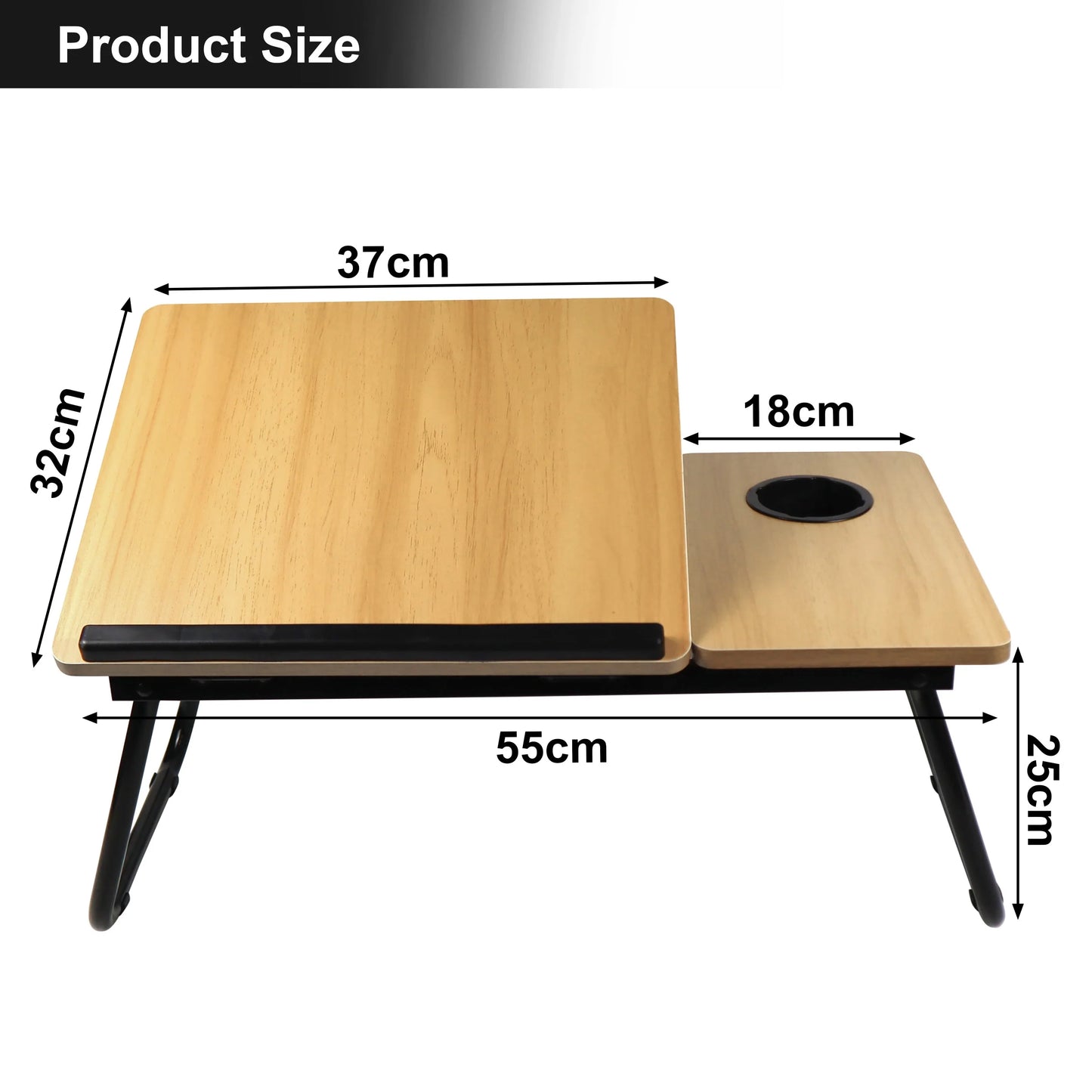 Portable Height Adjustable Laptop Table with Cup Holder