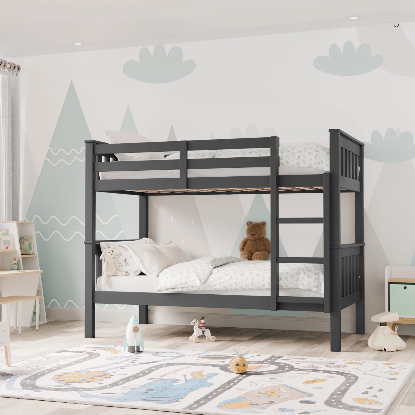 Solid Wood Detachable Double Bunk Bed