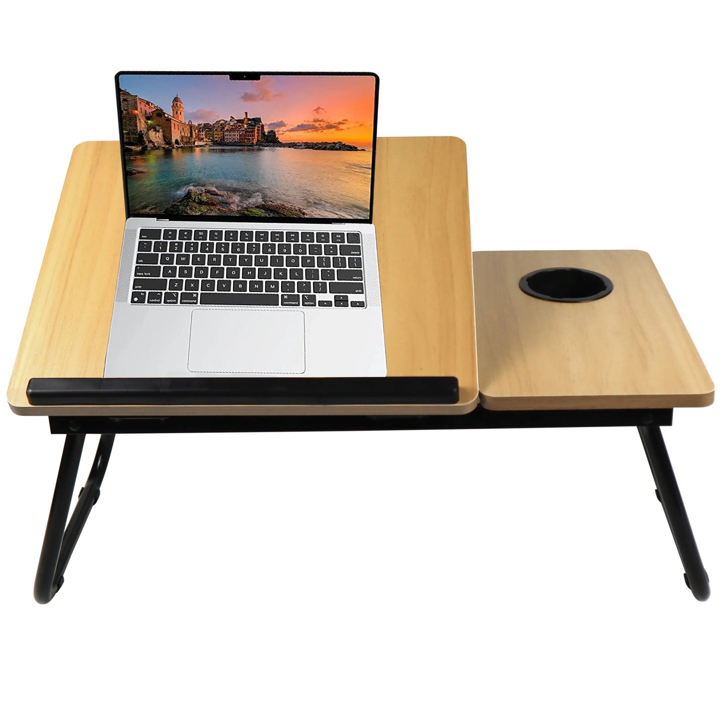 Portable Height Adjustable Laptop Table with Cup Holder