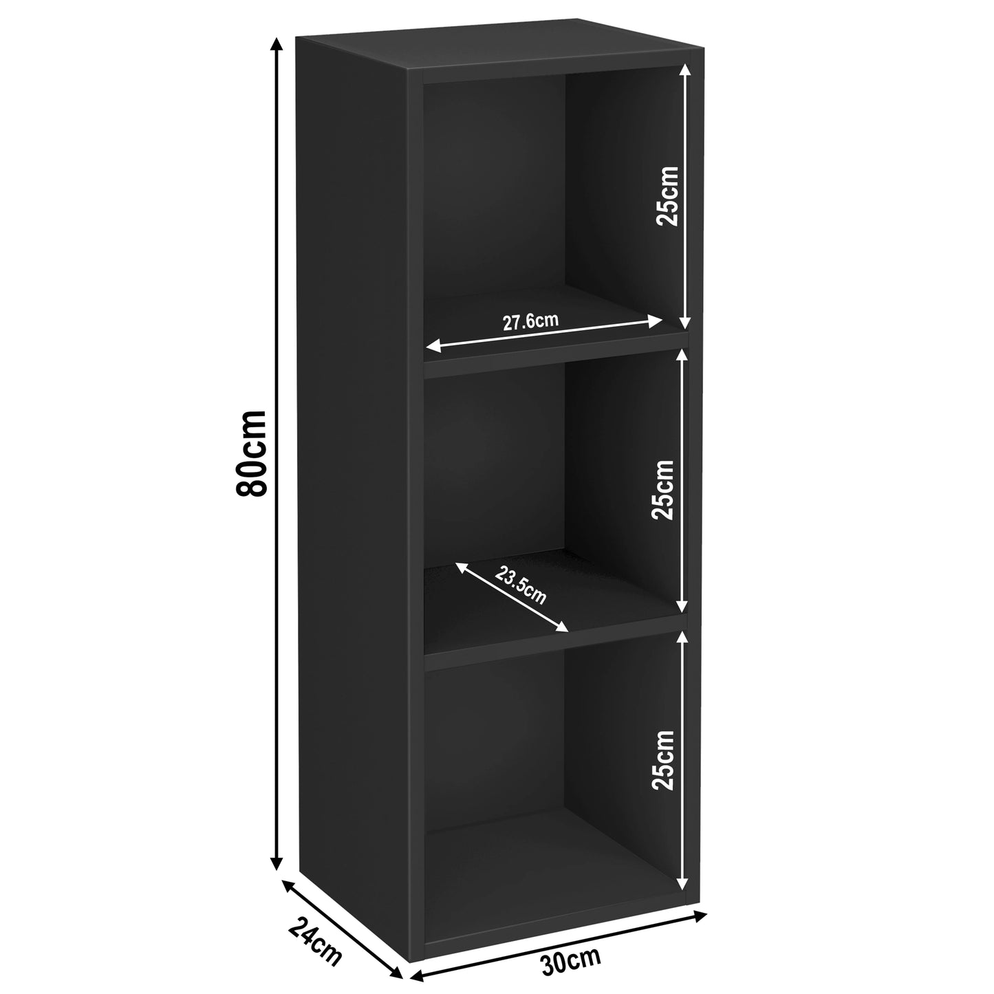 Bookcase Cube Storage Unit - Tall Narrow Bookshelf
