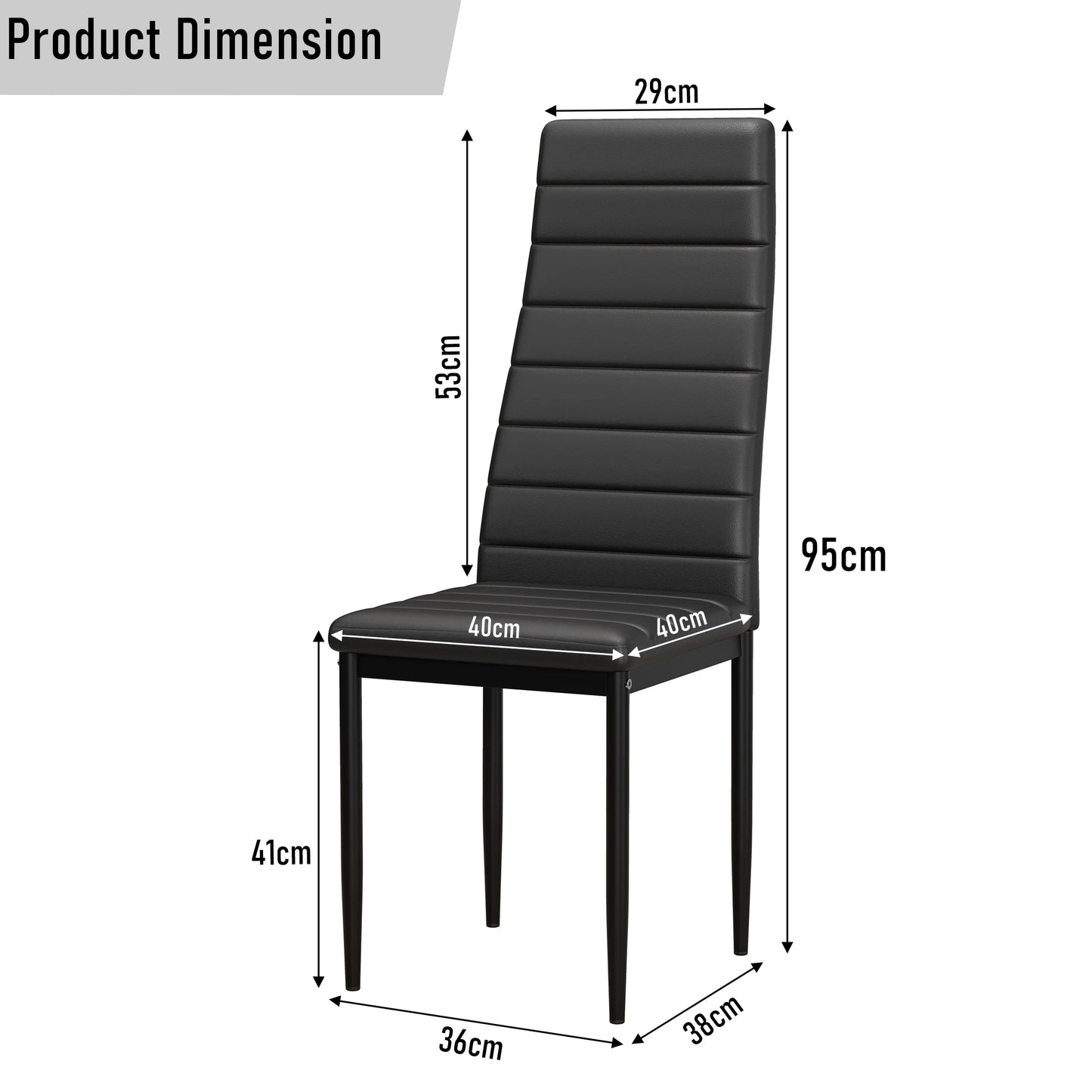 Dining Table Set With 4 & 6 Chairs in Black, Grey & White