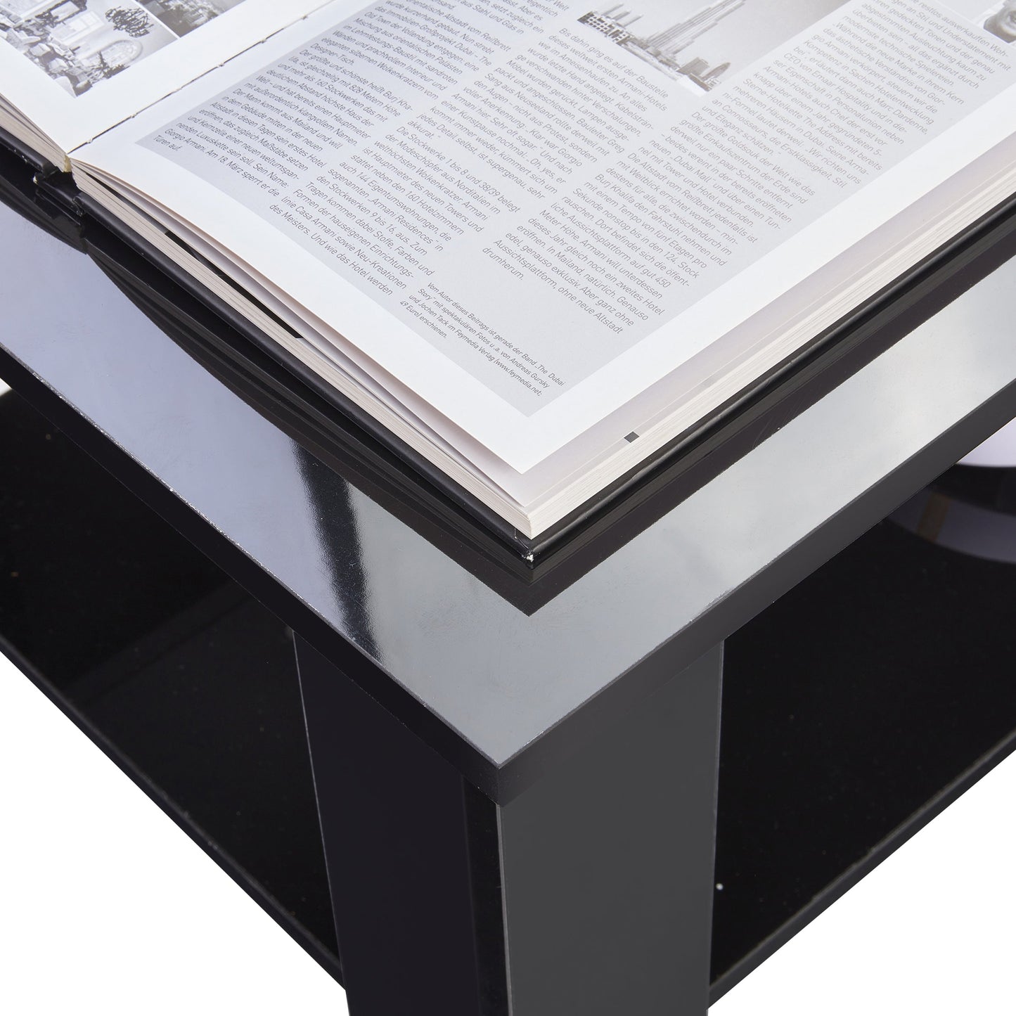 High Gloss Lift Top Coffee Table With Hidden Storage Shelf