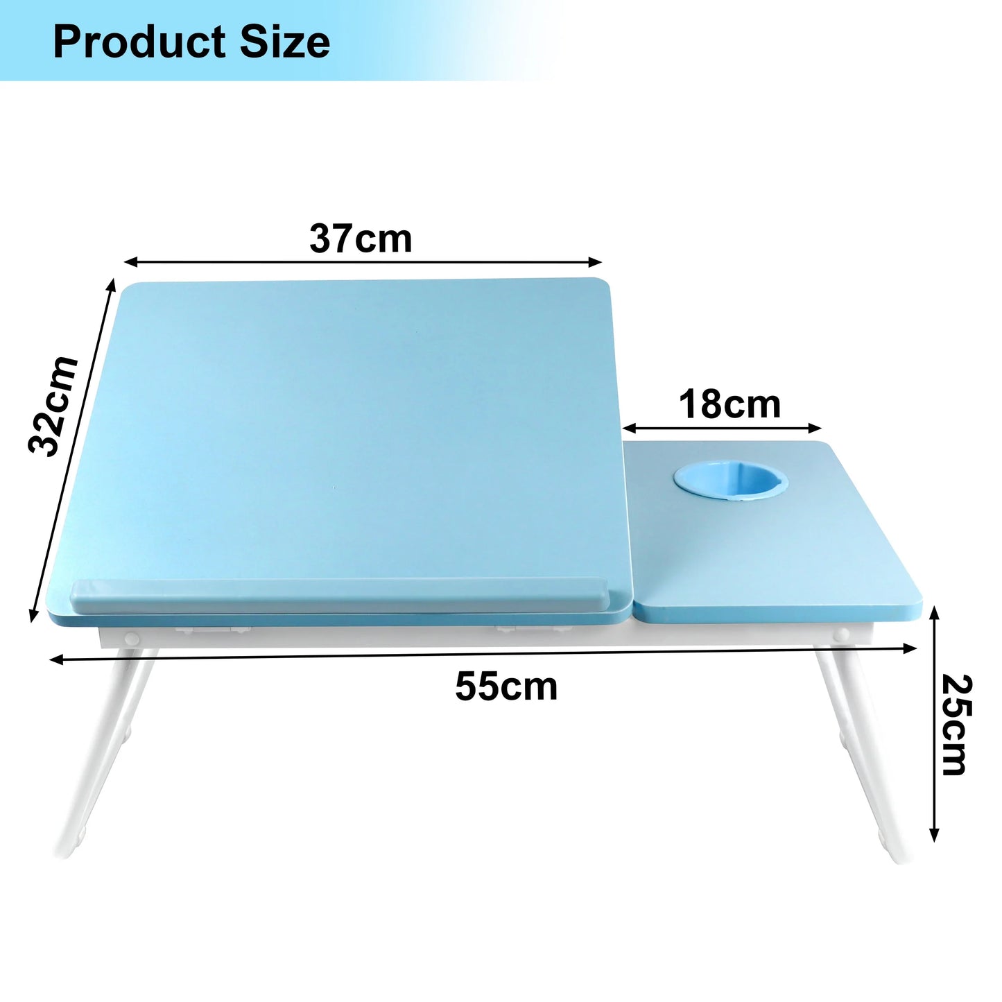 Portable Height Adjustable Laptop Table with Cup Holder