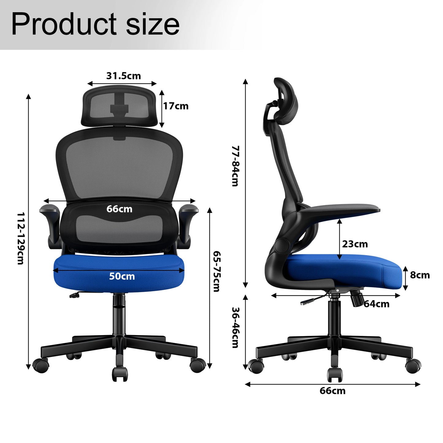 Home Office Chair - Ergonomic Computer Chair with Headrest