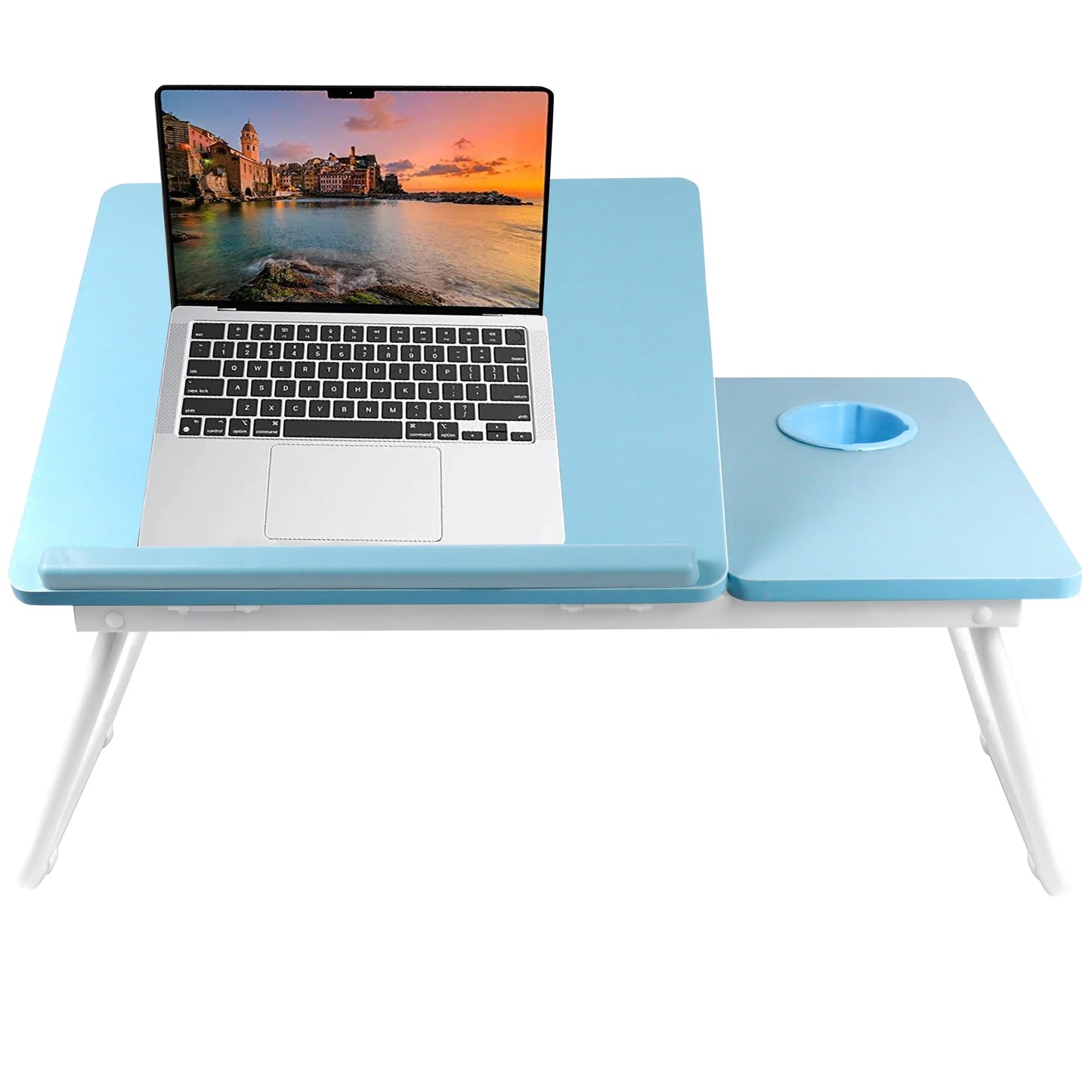 Portable Height Adjustable Laptop Table with Cup Holder