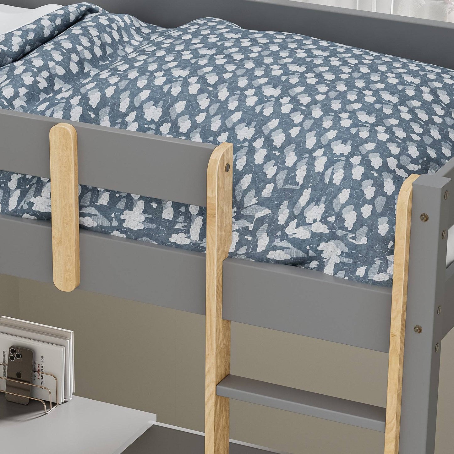 Bunk Bed With Desk - High Sleeper Loft Bed Frame For Kids