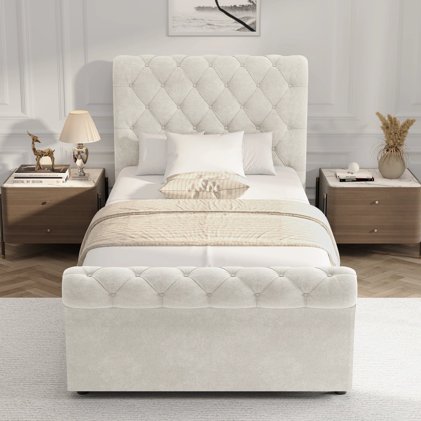 Chesterfield Ottoman Storage Bed - Side Lift Ottoman Bed Frame