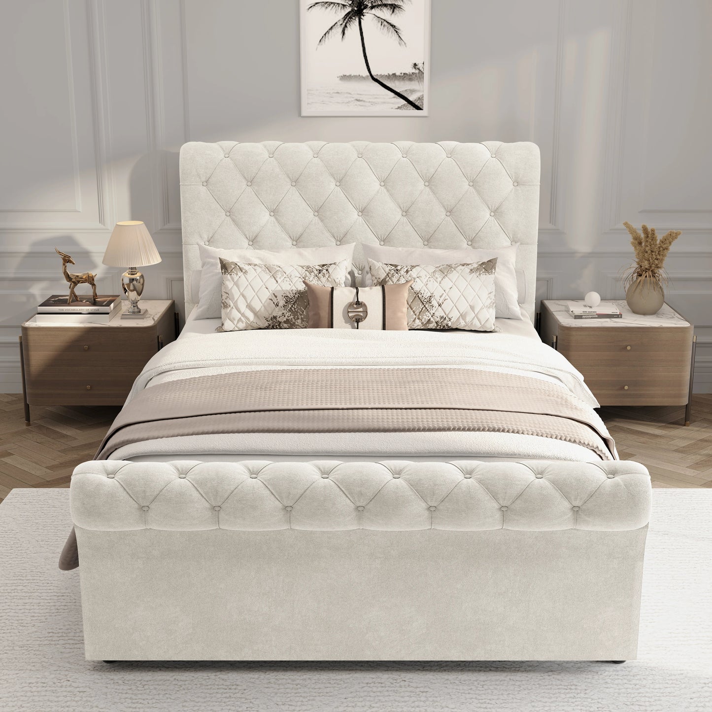 Chesterfield Ottoman Storage Bed - Side Lift Ottoman Bed Frame