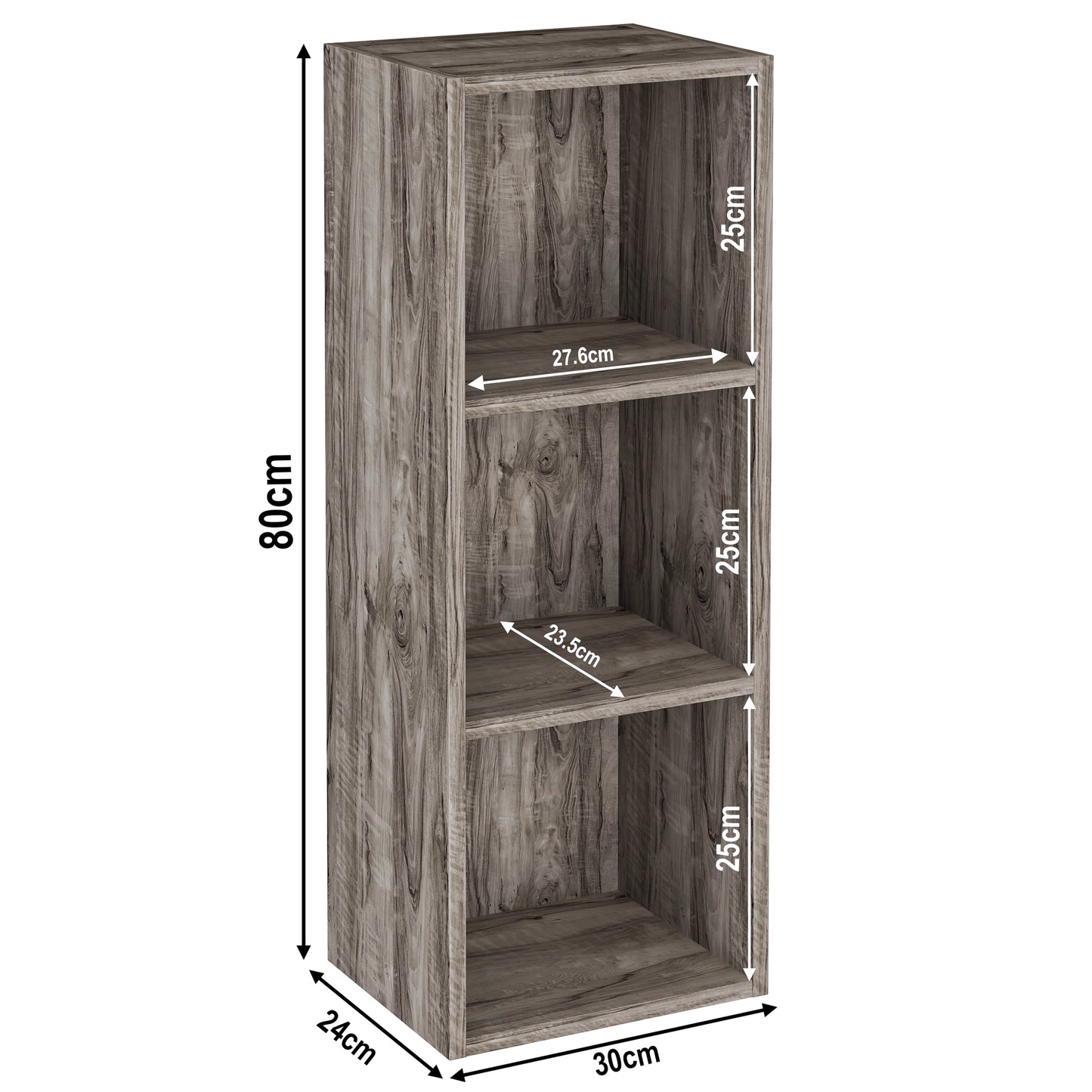 Bookcase Cube Storage Unit - Tall Narrow Bookshelf