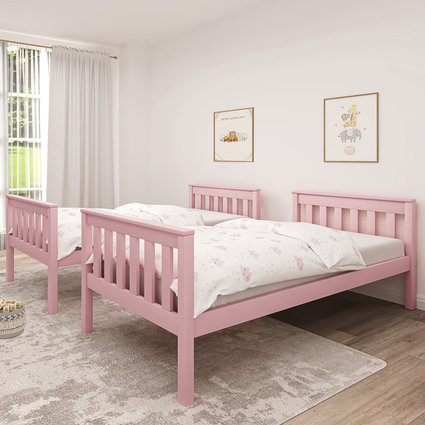 Solid Wood Detachable Double Bunk Bed