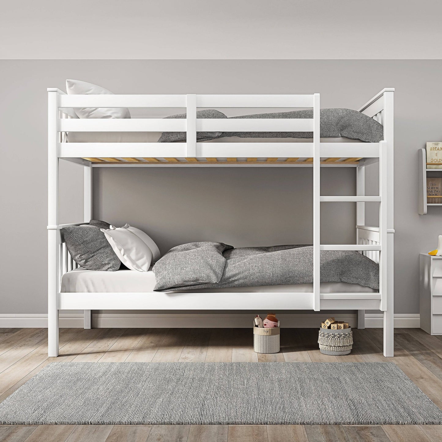 Solid Wood Detachable Double Bunk Bed