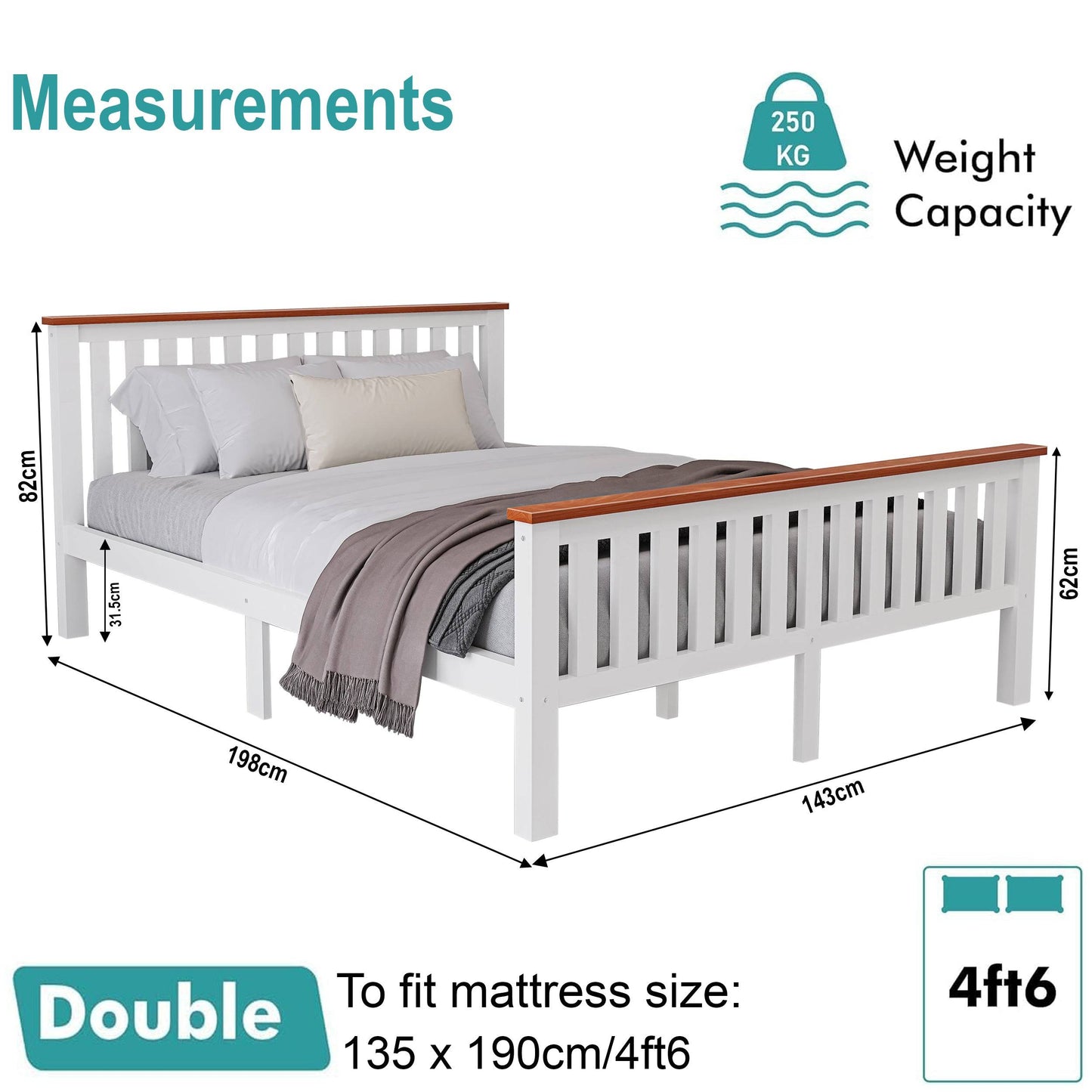 Wooden Double Bed Frame