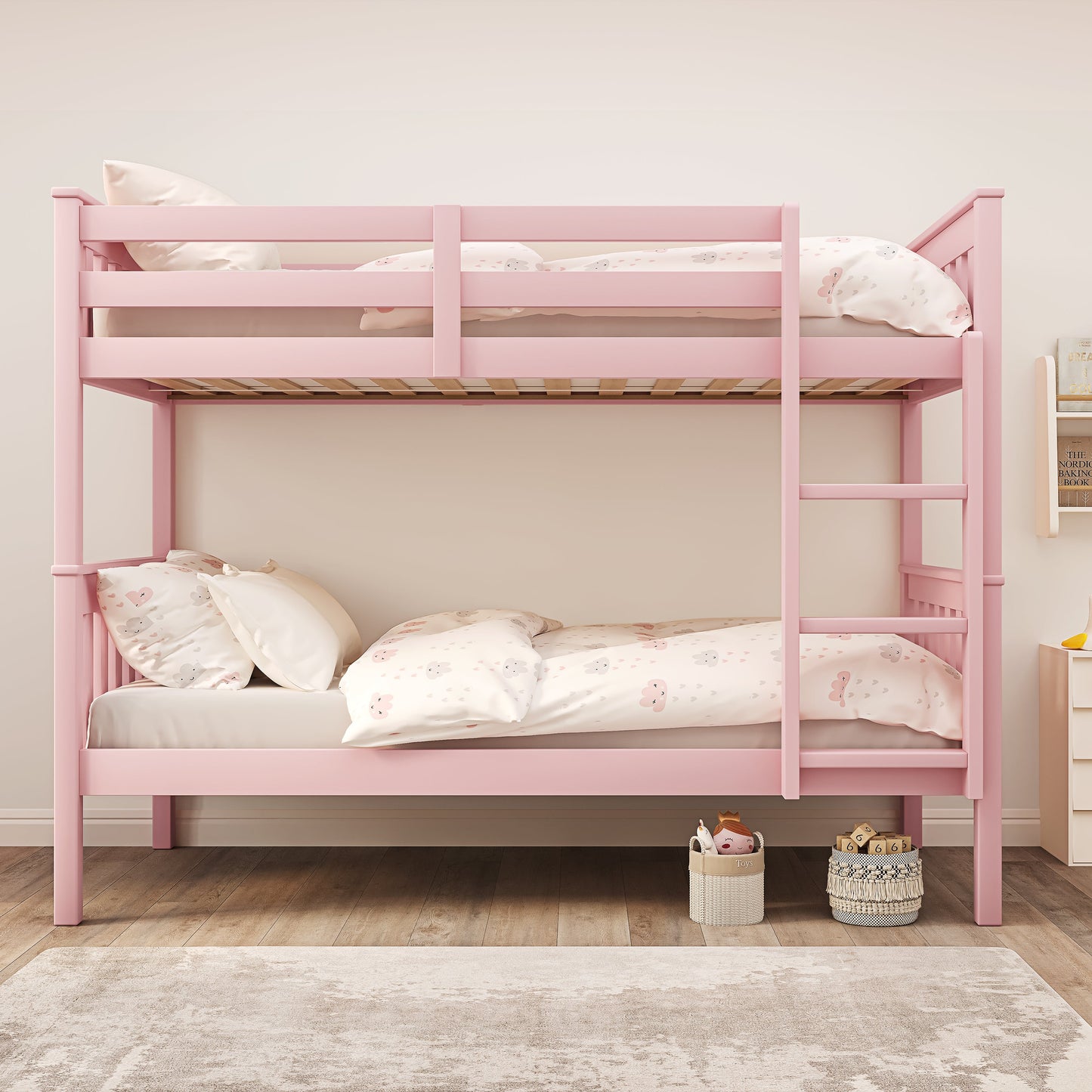 Solid Wood Detachable Double Bunk Bed