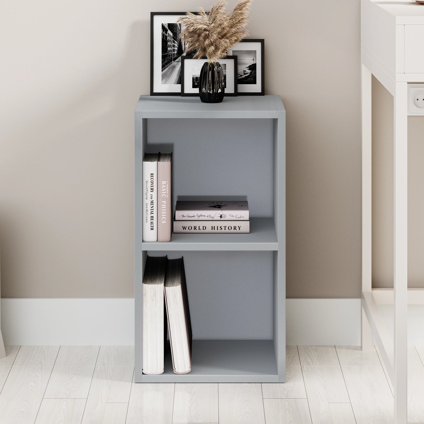 Bookcase Cube Storage Unit - Tall Narrow Bookshelf