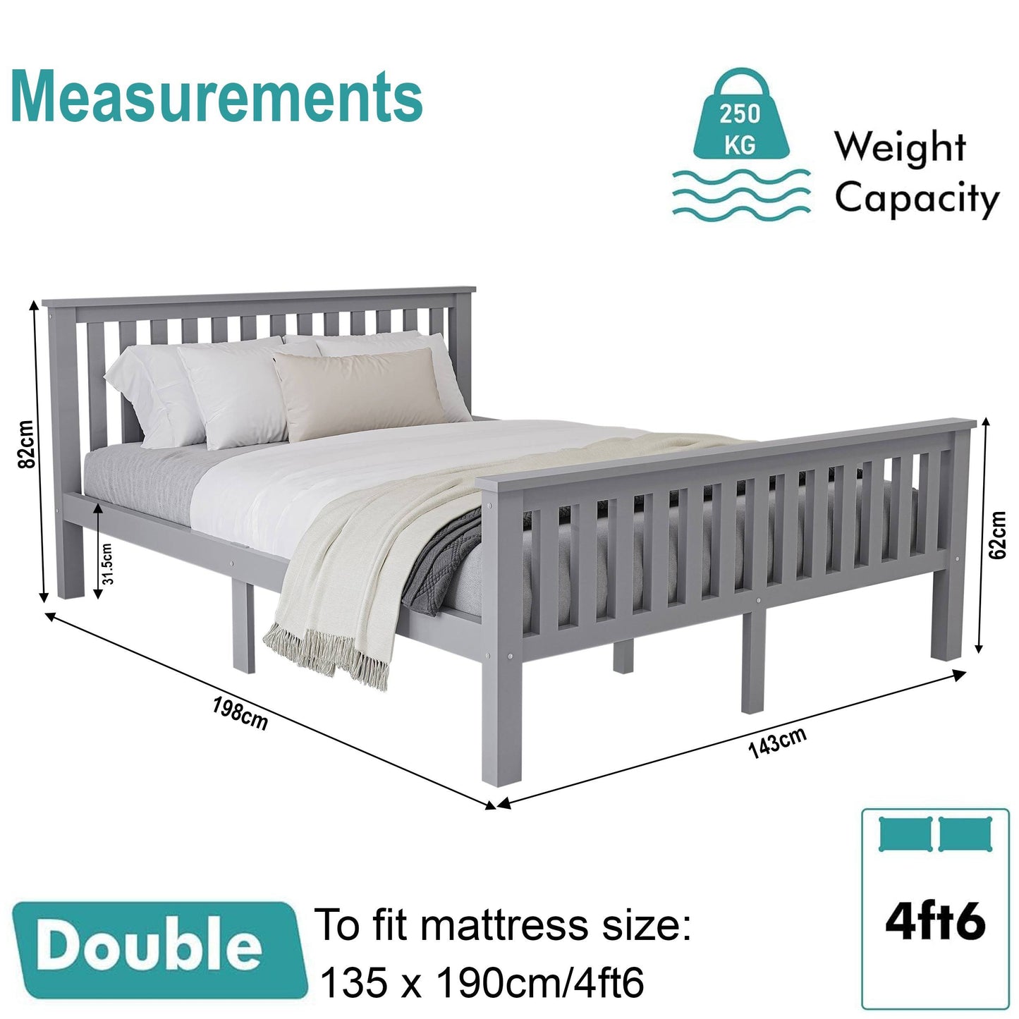 Wooden Double Bed Frame