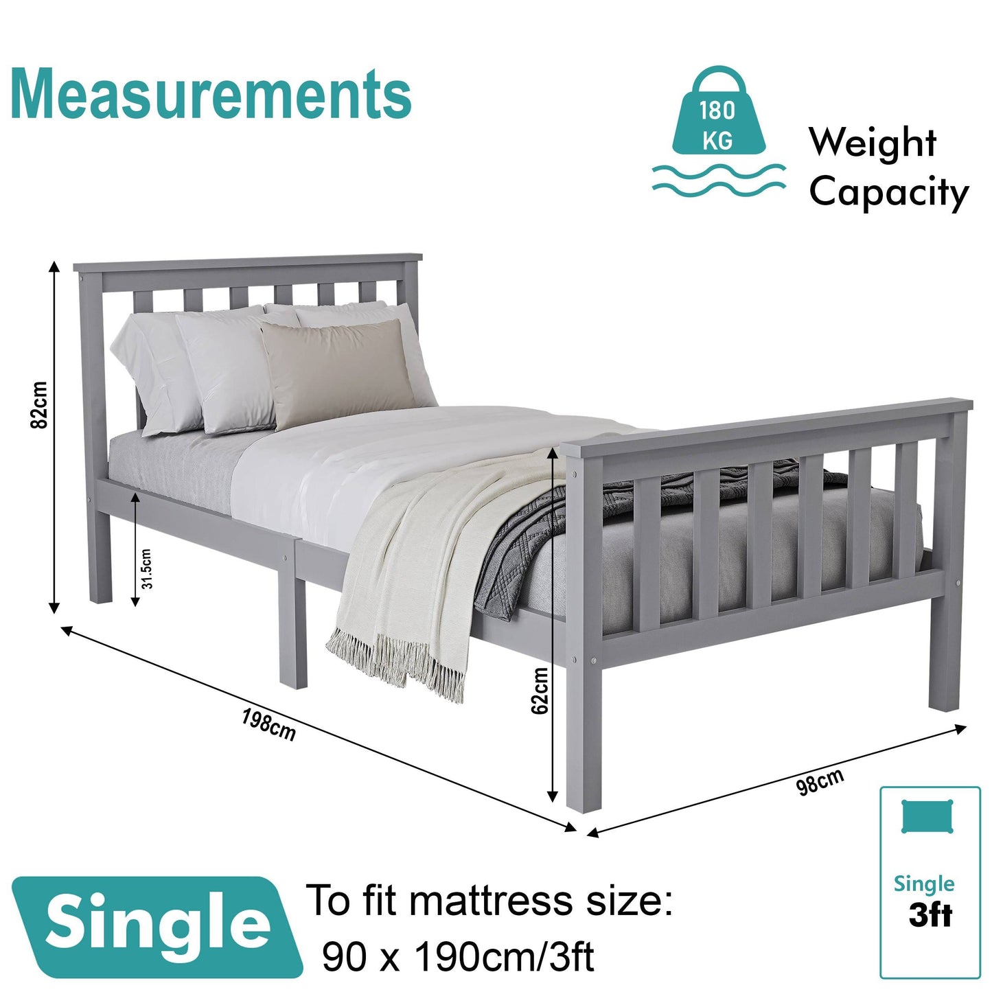 Single Wooden Bed Frame