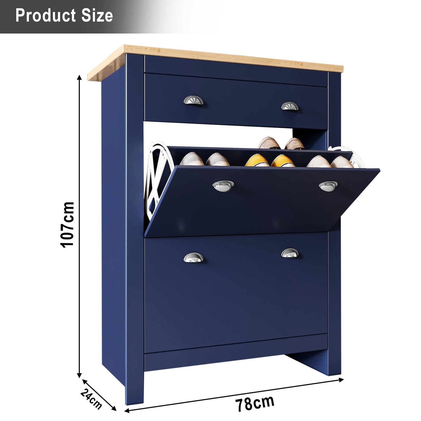 Shoe Cabinet With Drawer | 2 Door Slim Shoe Storage Unit