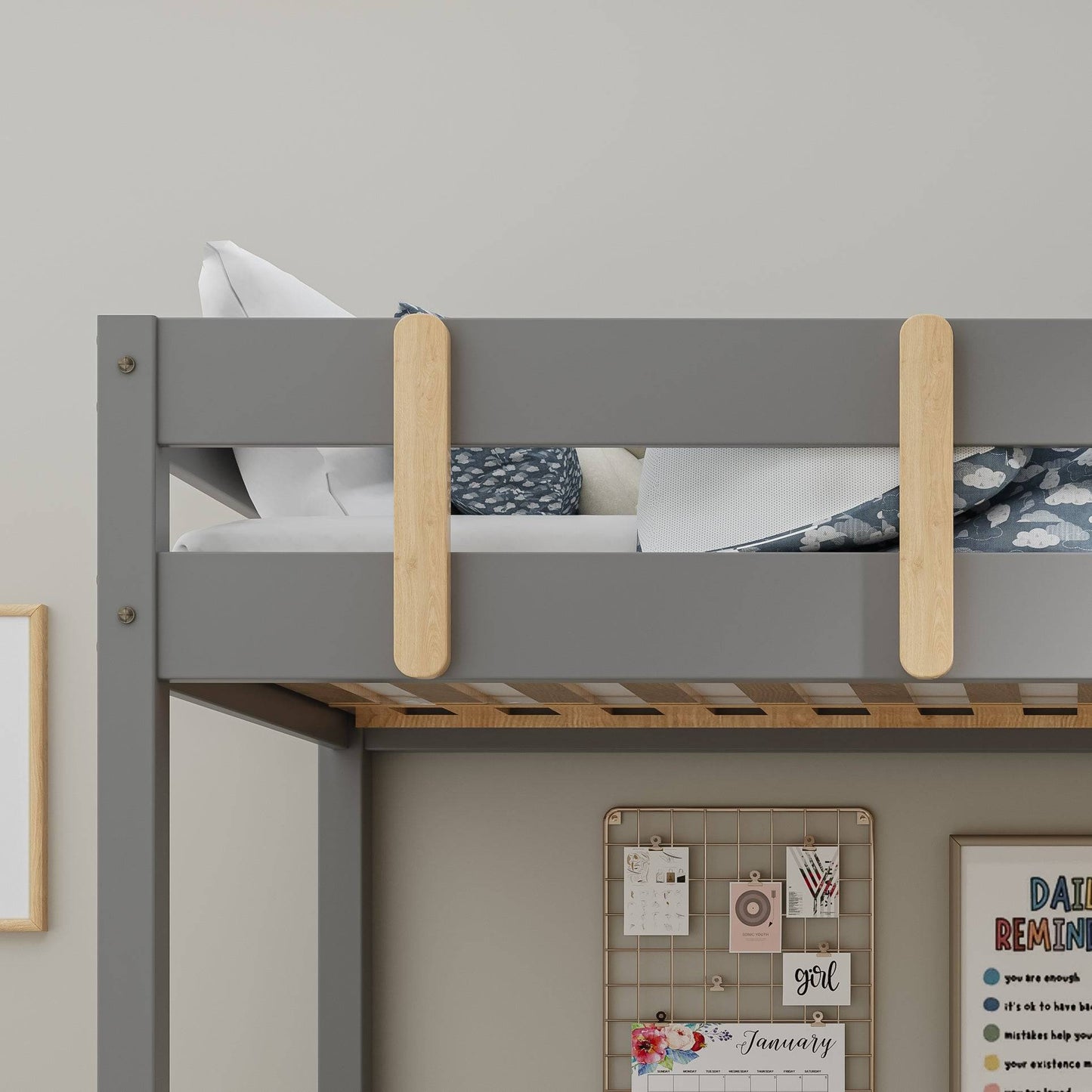 Bunk Bed With Desk - High Sleeper Loft Bed Frame For Kids