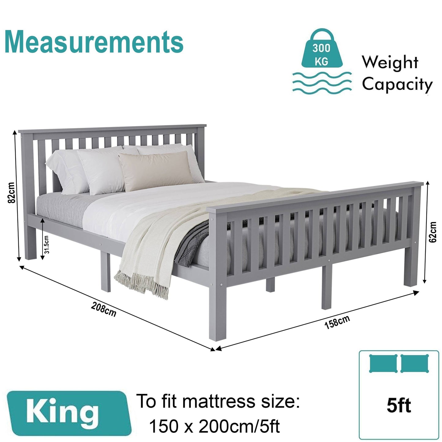 King Size Wooden Bed Frame
