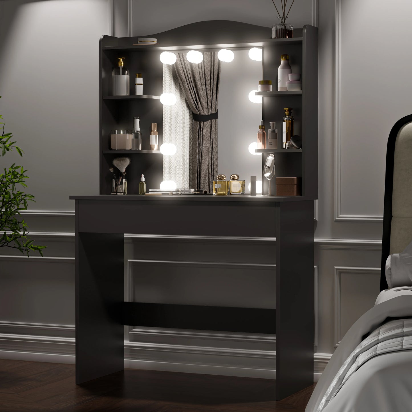Dressing Table With Mirror & Led Lights - Makeup Vanity Desk