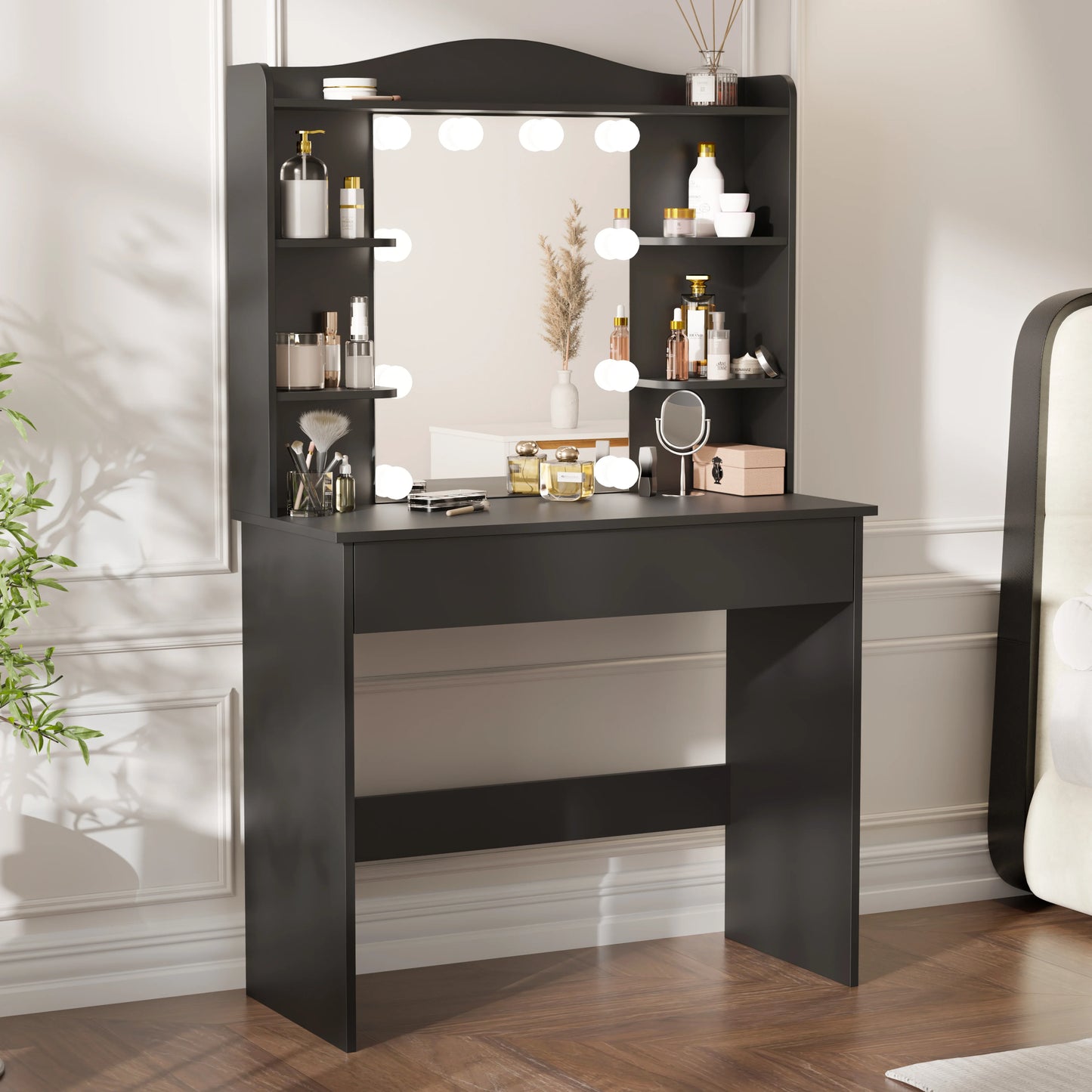 Dressing Table With Mirror & Led Lights - Makeup Vanity Desk