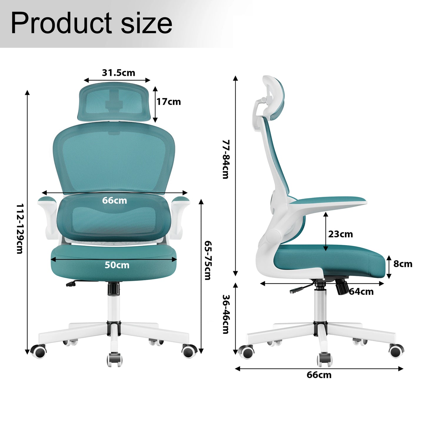 Home Office Chair - Ergonomic Computer Chair with Headrest