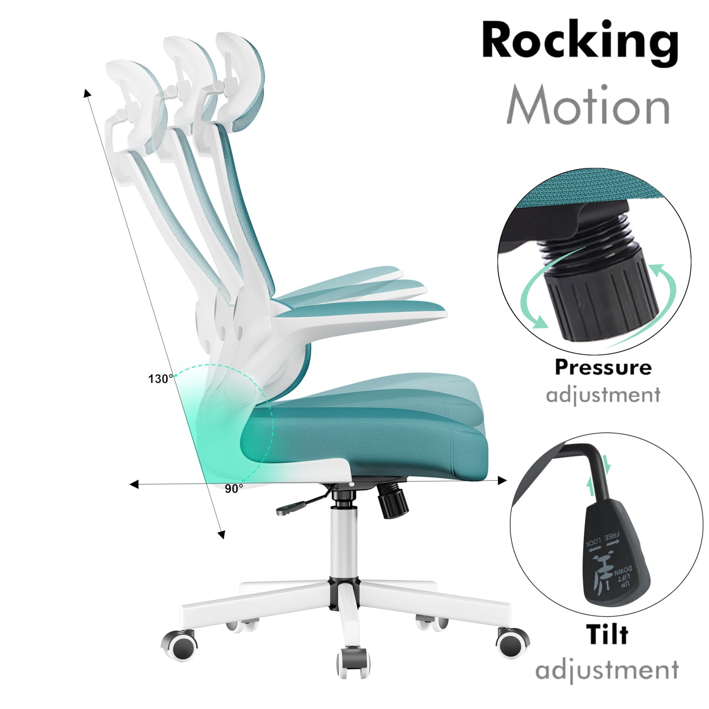 Home Office Chair - Ergonomic Computer Chair with Headrest