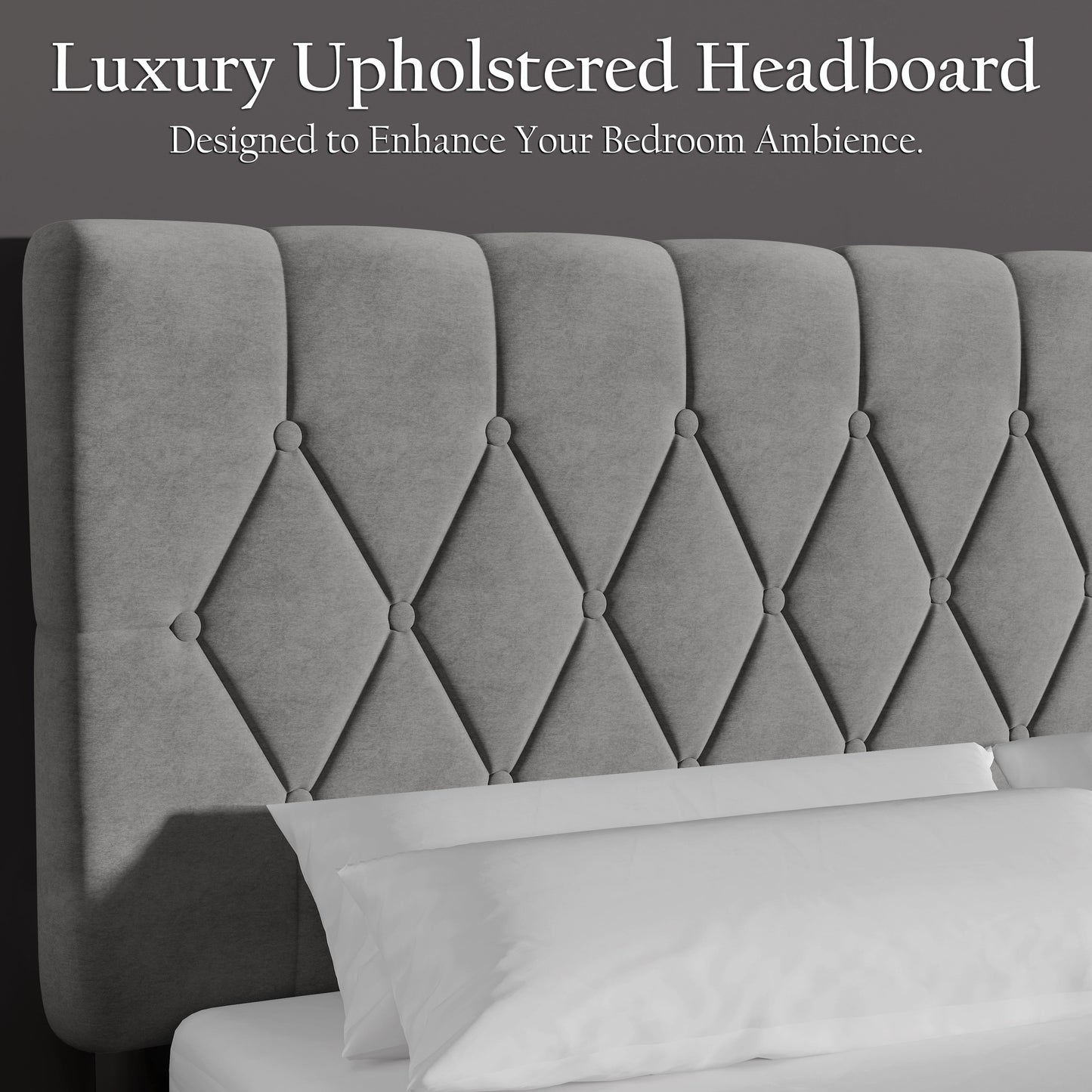Chesterfield Velvet Upholstered Bed Frame With Adjustable Headboard