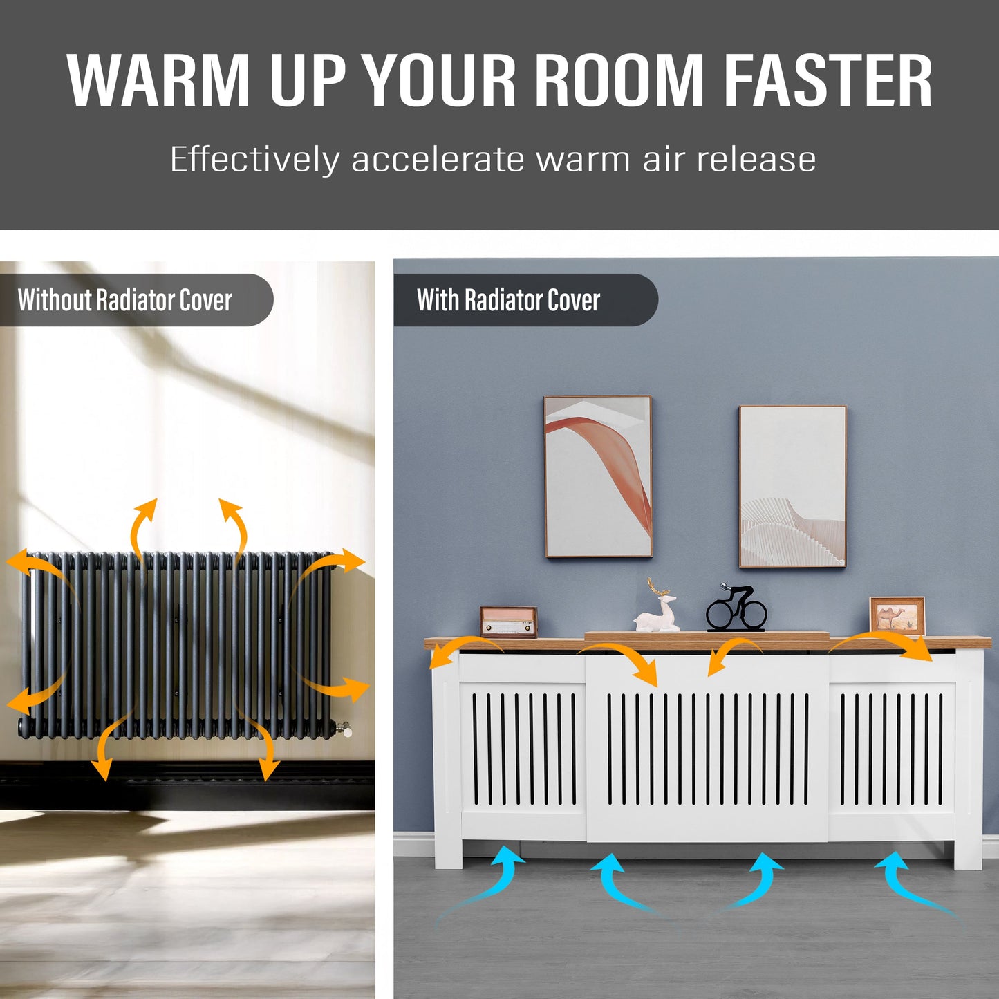 Adjustable Radiator Cover, Extendable 140-204 cm