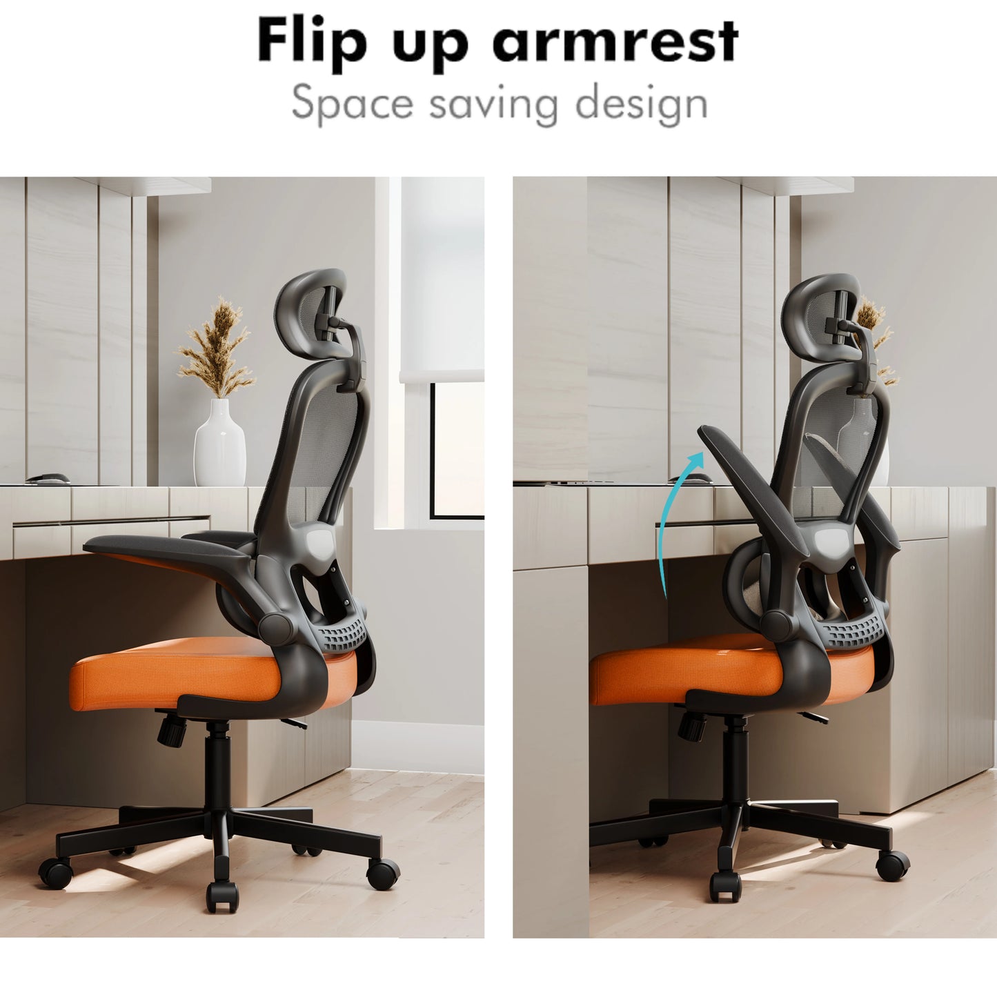 Home Office Chair - Ergonomic Computer Chair with Headrest