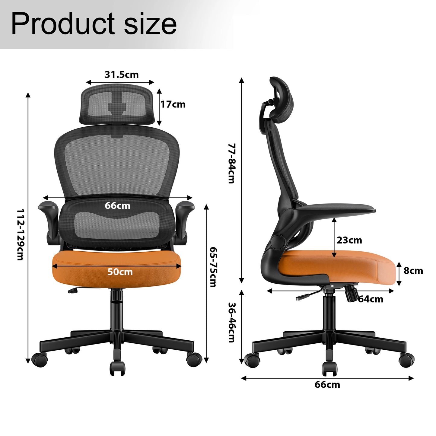 Home Office Chair - Ergonomic Computer Chair with Headrest