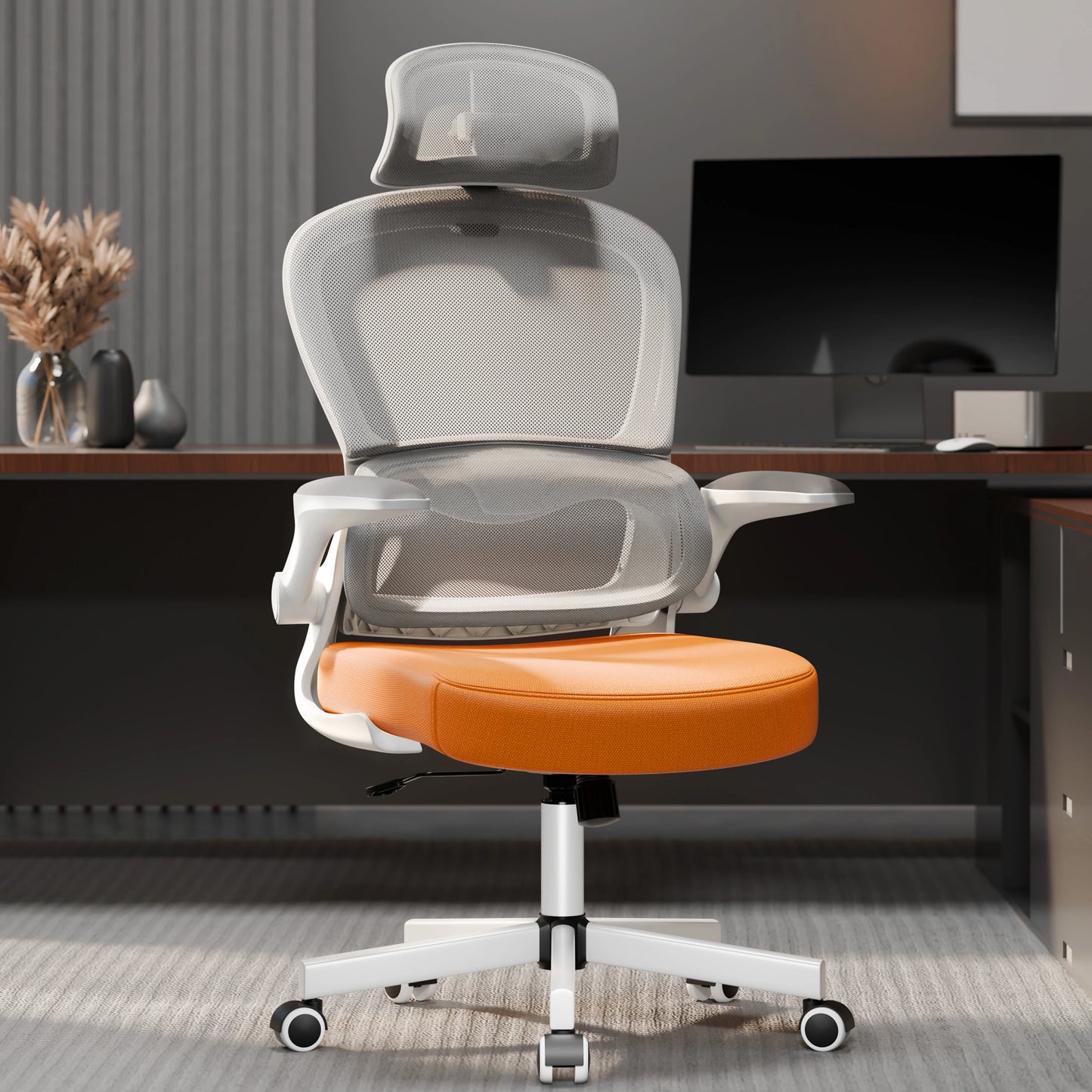 Home Office Chair - Ergonomic Computer Chair with Headrest