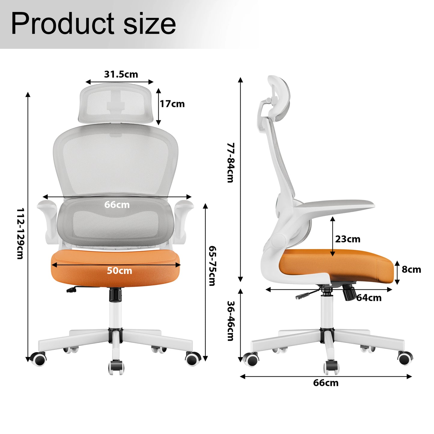 Home Office Chair - Ergonomic Computer Chair with Headrest