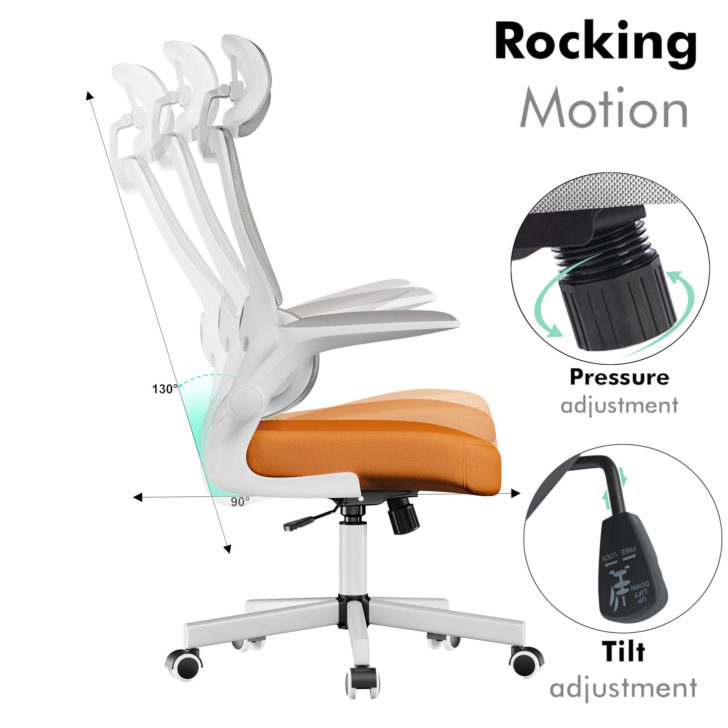 Home Office Chair - Ergonomic Computer Chair with Headrest