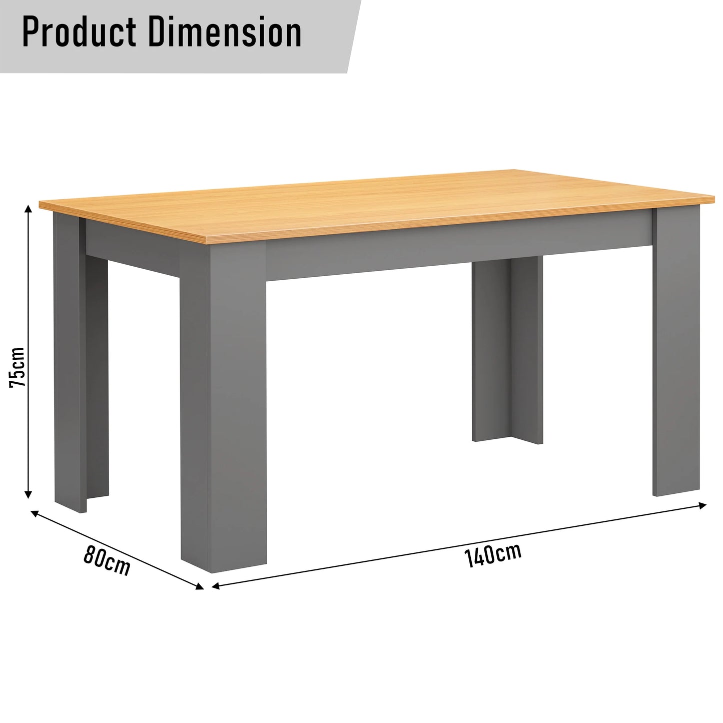 4 and 6 Seater Dining Table Rectangle