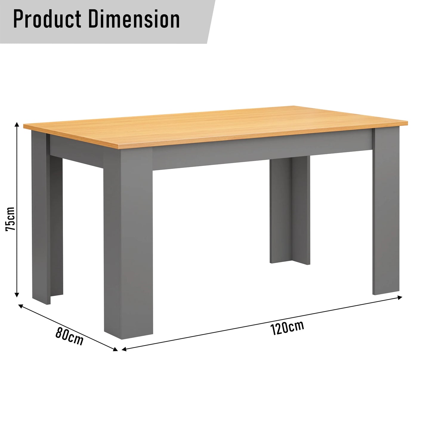 4 and 6 Seater Dining Table Rectangle