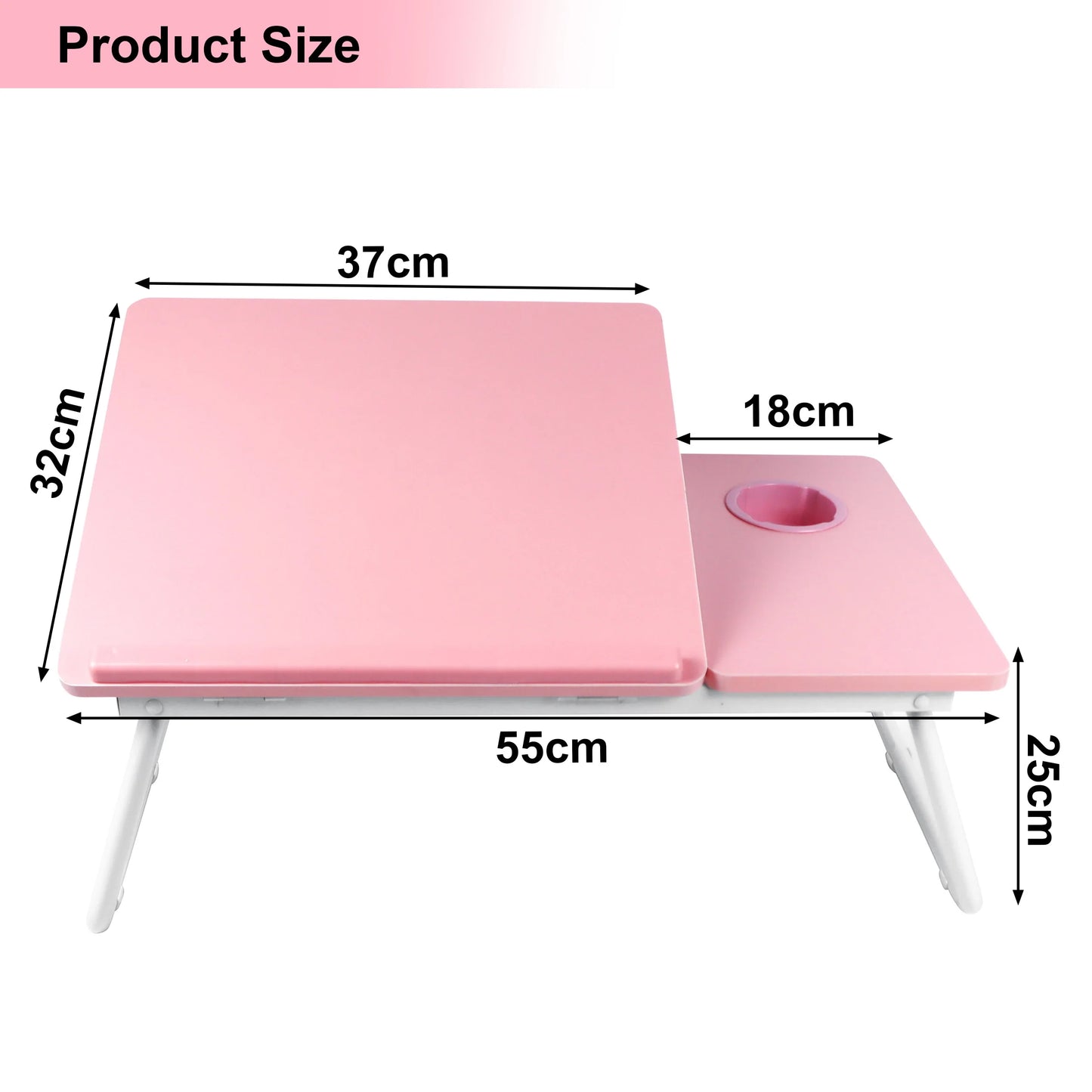 Portable Height Adjustable Laptop Table with Cup Holder