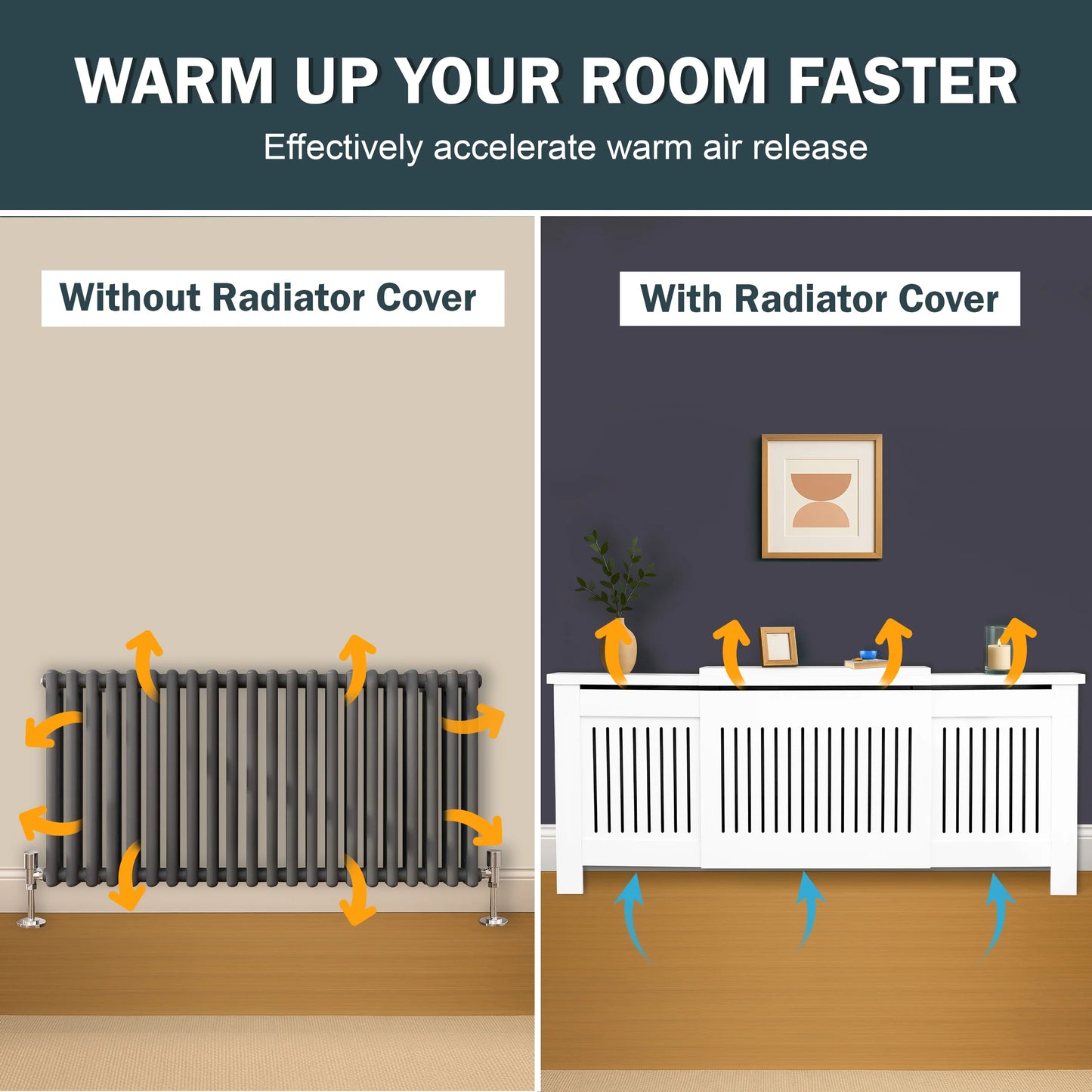 Adjustable Radiator Cover, Extendable 140-204 cm