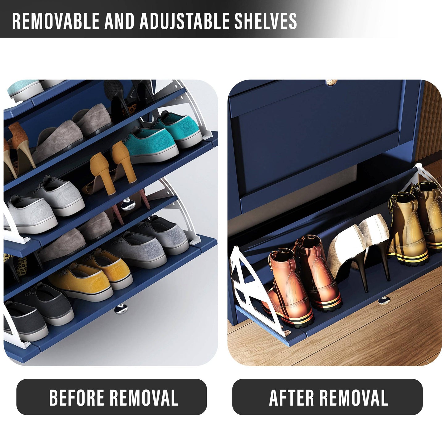 Shaker Shoe Cabinet For Hallway | Modern Shoe Storage Unit