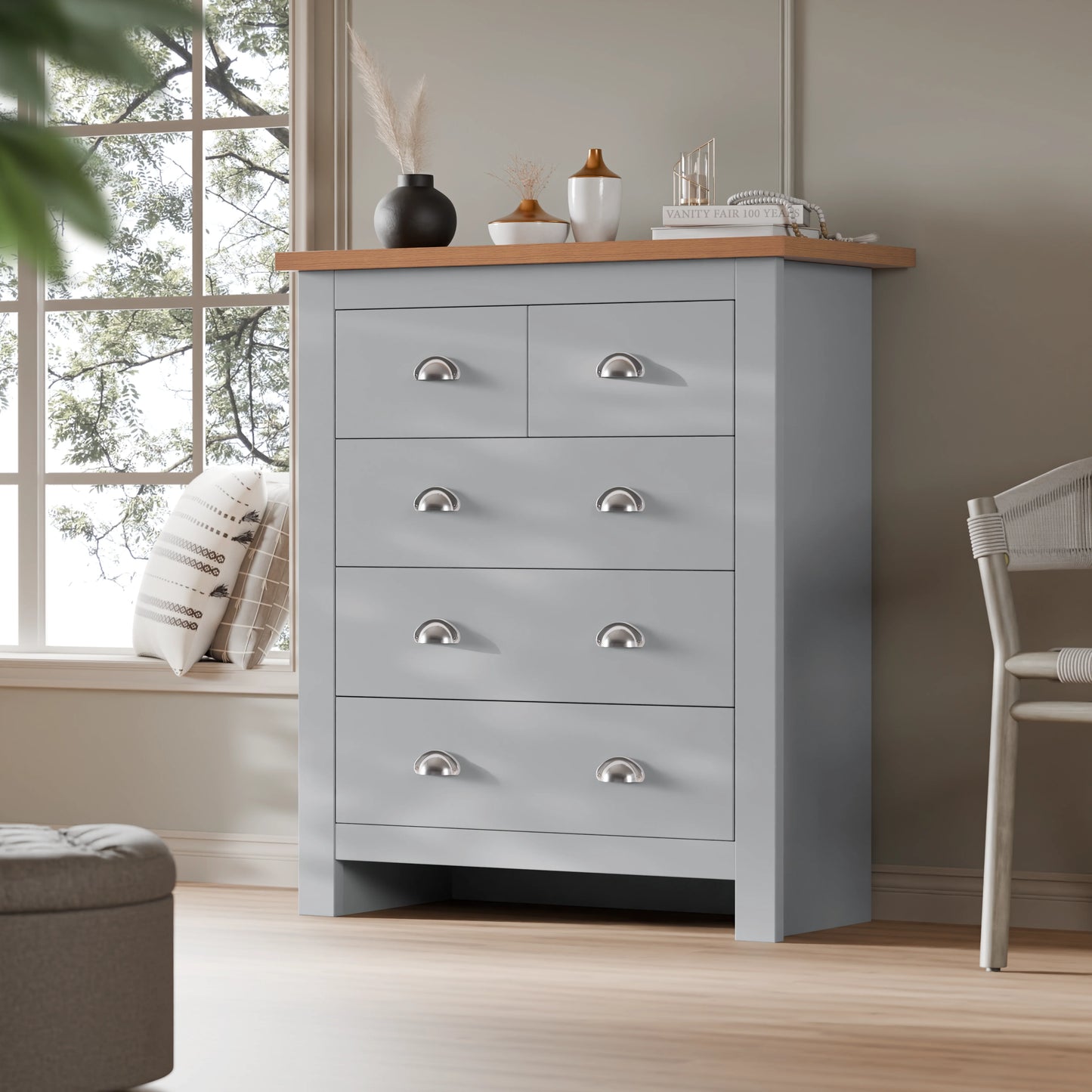 5 Drawer Chest of Drawers - Shaker Bedroom Drawers